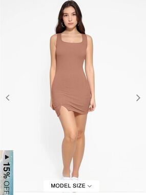 Popilush Sleeveless Square-Neck Bodycon Mini Dress with Shape wear